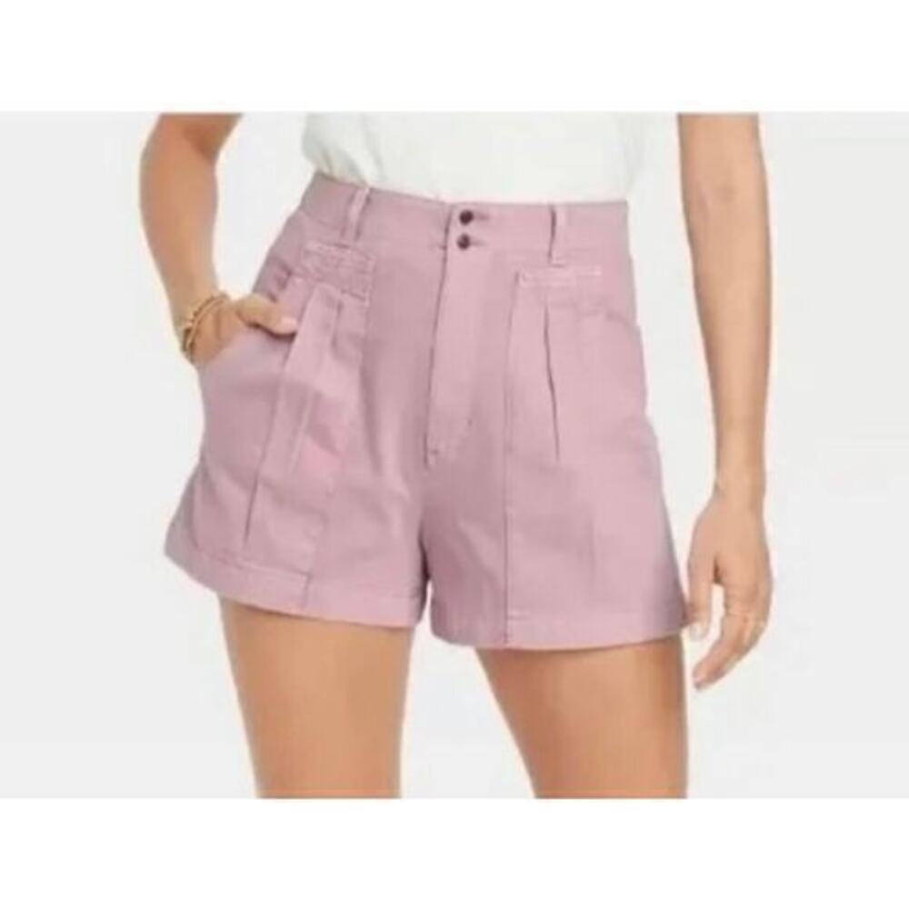 NWT Universal Thread high rise pleat front shorts orchid 14